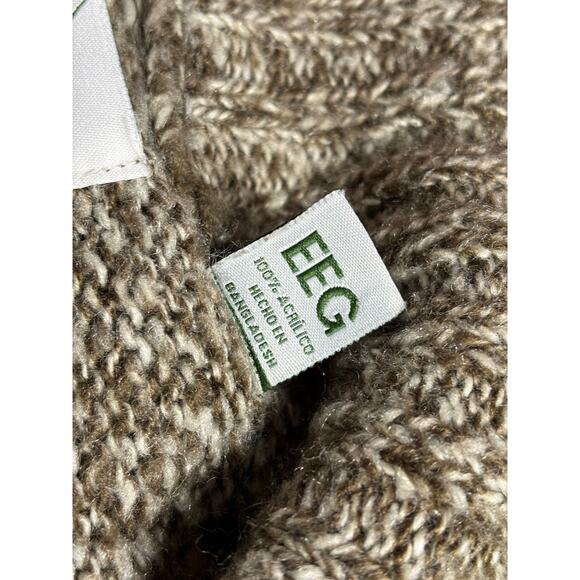 Rockingham Knit Sweater Mens Size XXL Beige Button Up Mock Turtle Neck 1/4 - Picture 5 of 8